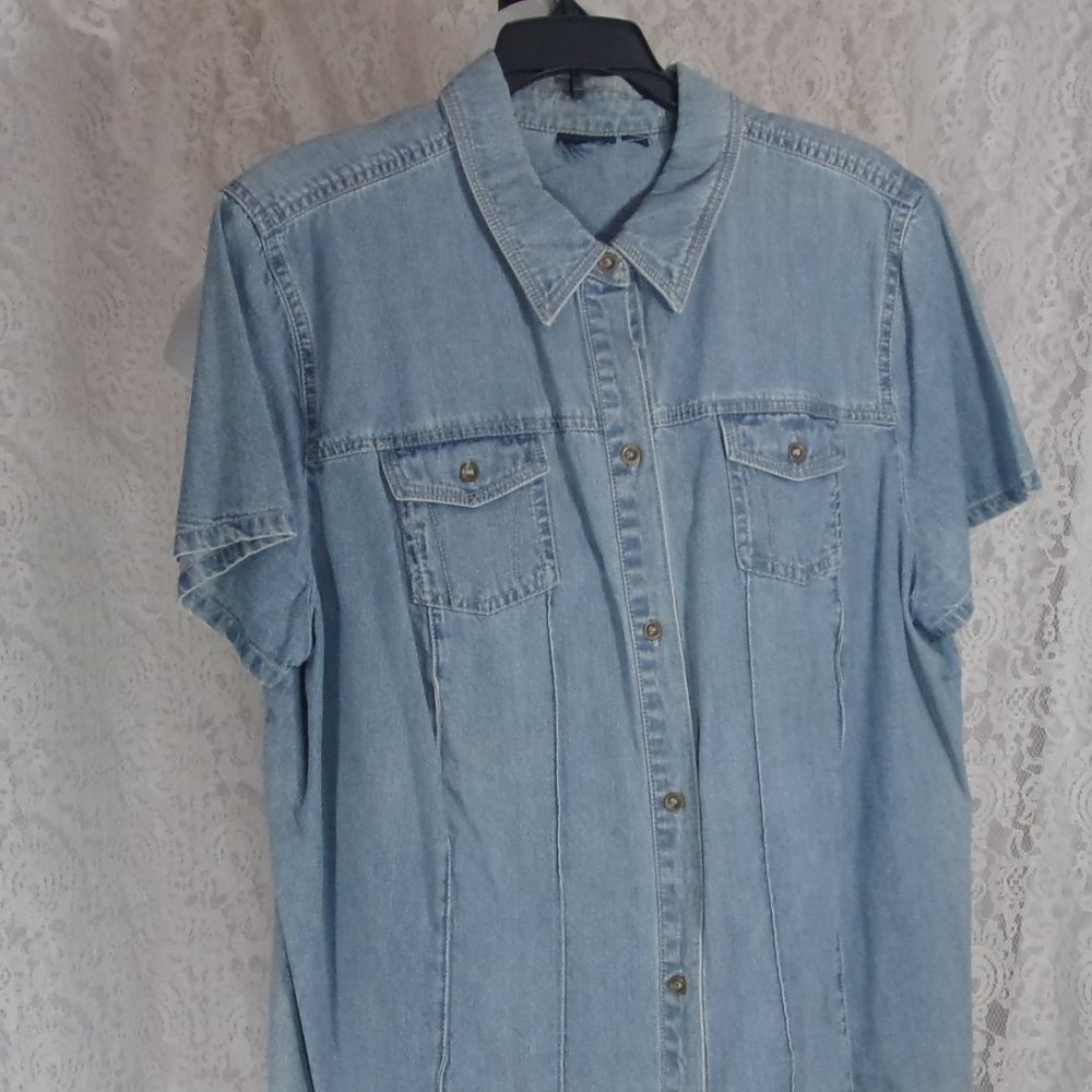 Denim S/S Shirt Blue 100% Cotton